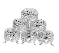 POPETPOP Boîtes à Bonbons Rondes Vintage Argentées Métal Solide Lot De 6 Boîtes à Dragées Mariage Pour Fêtes Baby Shower Anniversaires