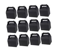 POPETPOP Boîtes à Gâteaux Portables 12 Pcs en Carton Kraft Noir Petit Format, Boîte Présent Pratique pour Cupcakes, Mousse et Desserts, Accessoires D’emballage pour Fêtes et Occasions