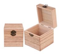 POPETPOP Boîtes de Rangement en Bois Finition Brûlée Décoratives et Portables 2 Pièces Simple Vintage Rétro Maison
