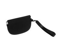 POPETPOP Boîtier de Rangement en Silicone pour Prothèse Dentaire Noir avec Fermeture Pression et Lanière Détachable, Protection Anti-poussière pour Voyage et Salle de Bain