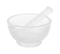 POPETPOP Bol à mortier en verre avec pilon - Presse-purée transparent - Pour pilules et épices - Pour la cuisine