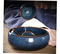 POPETPOP Bol à Thé Céramique Grand Format Accessoire pour Set de Thé Chinois Lave-tasse Pratique Design Lisse et Épuré Usage Salon Bureau