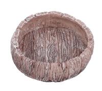 POPETPOP Bol d'eau pour Reptiles Thermostat pour Reptiles enclos pour Tortues Table de Tortue Abreuvoir Tortue Abreuvoir pour Tortue mangeoire à vers en résine gamelle pour Reptiles Grey