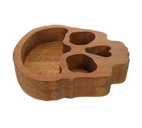 POPETPOP Bol en Bois de Crâne Halloween pour Collations Capacité Modérée et Utilisation Polyvalente, pour Fête D'halloween et Porte-bougie Décoratif
