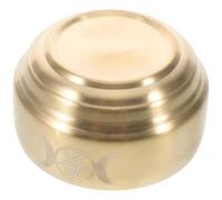 POPETPOP Bol Rituel Cuivre en Laiton Forme Lune Triple pour Offrandes Support Parfum, Décoration Unique pour Rituels Traditionnels et Cérémonies Spirituelles