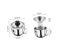 POPETPOP Bol Séparateur de Graisse Acier Inoxydable avec Passoire et Couvercle Verre et Soupe pour Cuisine Maison et Restaurant