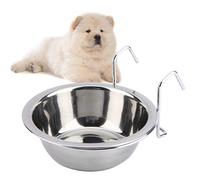 POPETPOP Bol Suspendu en Acier Inoxydable pour Animaux Taille M Gamelle Eau Et Nourriture Facile À Installer pour Chien Chat Oiseau Lapin 5.12X5.12X1.57 Pouces