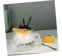 POPETPOP Bol Verre Transparent avec Base Refroidissante à Glace Sèche Bol Double pour Fruits Desserts et Snacks Décorative pour Maison et Événement
