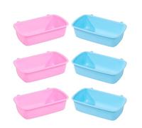 POPETPOP Bols Suspendus en PP 6 pièces pour Hamster et Chinchilla Faciles à Ranger Surface Lisse Accessoires pour Nourriture en Cage