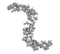 POPETPOP Bornier à Vis M5 X 10mm en Acier au Carbone Brut Argenté avec Rondelles Carrées, Lot de 40 Set de Set de Ensembles, Vis de Connexion Électrique à Fente pour Interrupteurs