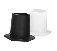 POPETPOP Bouchon en Silicone pour Trou De Parapluie De Table De Patio, Accessoires D'extérieur pour Parasol, Lot De 2 Pièces Noir Et Blanc, Prise Annulaire Stable, Protection Rayures Et Bosses