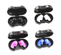 POPETPOP Bouchons D’Oreilles de Natation Étanches en Silicone Réutilisables 4 Paires Multicolores pour Adultes et Garçon et Filles Protection L’Eau Confort Ergonomique pour Sports