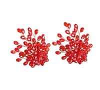 POPETPOP Boucles à Clip pour Chaussures en Verre 2pcs Décoratives pour Mariage Finition Soignée et Couleur Rouge, Accessoires Mode pour Vie Quotidienne