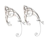 POPETPOP Boucles D’oreilles à Clip Elfe Vintage en Métal pour Femme, Manchettes D’oreille sans Perçage, Accessoires Cosplay Fête Mariage, Lot 2 Pièces S015 S016