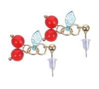 POPETPOP Boucles D’oreilles Cerises Fruitées Rétro En Alliage Léger, Clous D’oreilles Pour Femmes, Bijoux Rouges Délicats Pour Fêtes Et Occasions Spéciales, Paire Compacte