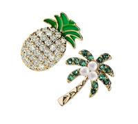 POPETPOP Boucles D'oreilles Asymétriques En Argenté 925 Pins D'ananas Et Palmier, Bijoux Délicats Pour Femmes, Adaptées Au Port Quotidien Occasions Estivales