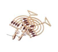 POPETPOP Boucles d'Oreilles Pendantes Chandelier pour Hanoukka en Alliage de Zinc Léger Cristaux Scintillants Rouges Paire Festive Élégante pour Fêtes et Occasions Spéciales Bijou