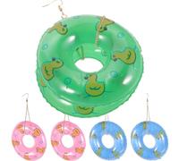 POPETPOP Boucles D'oreilles Pendantes été Vacances de Bouée de Natation, Légères Résine, Pack de 3 Paires pour Voyage et Plage