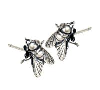 POPETPOP Boucles D'oreilles Résistantes à L'oxydation Punk Délicates en Argenté S925 Forme Mouche pour Femmes pour Rendez-style Élégant