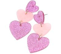 POPETPOP Boucles Oreilles Cœur Pendantes à Trois Cœurs Boucles Oreilles Fantaisie Femmes Mode Légères et Élégantes pour Occasions Spéciales