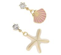 POPETPOP Boucles Oreilles Femme Asymétriques Motif et Étoile de Mer Style Plage Chic pour Fête et Mariage Cadeau Élégance