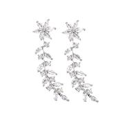 POPETPOP Boucles Oreilles Fleur de Crawler et Asymétrique pour Femmes et Adolescentes Style Minimaliste Élégant