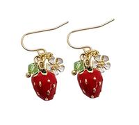 POPETPOP Boucles Oreilles Fraise Kawaii pour Adolescentes Style Fin et Léger Accessoires Mode pour Fille Bijoux Fantaisie