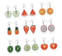 POPETPOP Boucles Oreilles Fruit Créatives Pomme Bijoux Femme Pendants Légers et Délicats Accessoire Mode Élégant pour Fêtes et Usage Quotidien