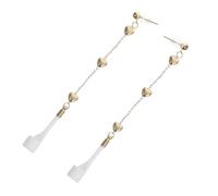 POPETPOP Boucles Oreilles Métalliques Forme de Cœur avec Chaîne Anti-perte pour Écouteurs sans Fil Accessoires Élégants et Pratiques pour Femmes