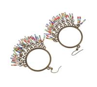 POPETPOP Boucles Oreilles Pendantes Colorées Dégradées Perles Ethniques Légères pour Femmes Accessoire Soirée Mariage Fête Design et Confortable