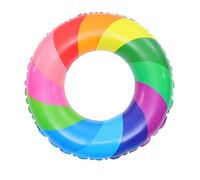 POPETPOP Bouée de Natation Gonflable PVC Arc Ciel et Portable Anneau Piscine Sécurisé et Facile à Gonfler pour et Adultes pour Détente Famille et Fêtes Estivales