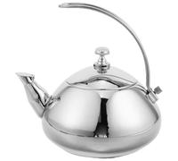 POPETPOP Bouilloire en Acier Inoxydable 1,5 L avec Filtre à Mailles Fines, Poignée Ergonomique, Compatible Induction, Théière Rétro pour Maison, Bureau et Voyage, Bouilloire Portable