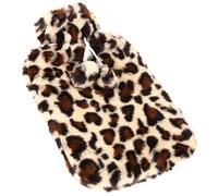 POPETPOP Bouillotte Eau Chaude Grosse Taille en Caoutchouc avec Revêtement en Peluche Douce, Bouillotte Compacte Multifonction pour Soulagement Musculaire à Usage Domestique et Scolaire