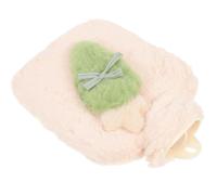 POPETPOP Bouillotte Eau Chaude Réutilisable Housse Amovible en Fausse Fourrure Beige, Compacte et Confortable pour Garder Chaud en Hiver Froid