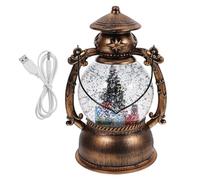 POPETPOP Boule à Neige Musicale de Noël avec LED Lanterne Décorative Fonctionnant sur Piles et USB pour Intérieur