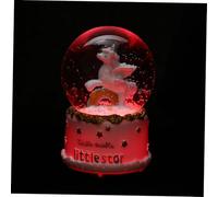 POPETPOP Boule De Cristal Musicale Licorne Lumière LED Et Musique Intégrée, Décoration De Bureau Compacte en Cristal Transparent, Ornement Lumineux pour Chambre Et Présent, sans Pile