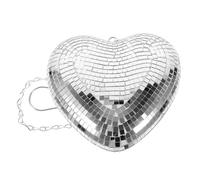 POPETPOP Boule Disco Forme Cœur à Suspendre Décoration Suspendue Facettes Miroir pour Fête Mariage et Ambiance Romantique Accessoire Compact pour Soirées Disco