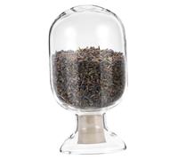 POPETPOP Bouteille de Rangement en Verre Transparent Porte- Rond Bouteille en Verre Multifonctionnelle pour Cosmétiques Épices 1 Pièce