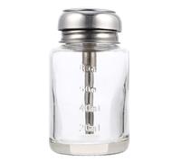 POPETPOP Bouteille En Verre À Pompe Distributeur De Presse À Alcool Pour Dissolvant Vernis À Ongles Flacon Vide Anti-Fuite Portable Pour Liquides Cosmétiques 9.20 X 5.00 X 5.00 cm
