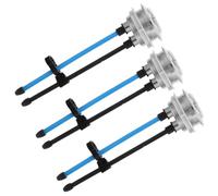 POPETPOP Bouton de Chasse D'eau Rond Argenté Plastique Lisse 3 Pièces Double Pression Tige Filetée Extra Longue pour Réservoir de Toilettes pour Rénovation de Toilettes