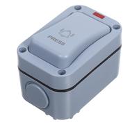 POPETPOP Bouton-poussoir Étanche Extérieur en Abs Rectangulaire avec Voyant Lumineux, Solide pour Garage et Chantiers, Résistance à L'eau et Usage Extérieur