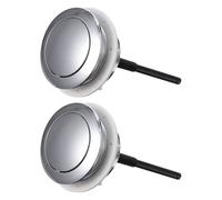 POPETPOP Bouton-poussoir Rond pour Réservoir de Toilettes 2pcs en Abs Argenté, Surface Lisse et Brillante, Résistant la Rouille, Accessoire Wc Pratique pour Maison et Couleur Aléatoire
