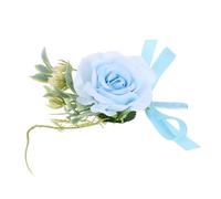 POPETPOP Boutonnière du Marié Bleu Clair, Ornement de Mariage en Fleurs Artificielles Réalistes, Décoration Élégante pour Cérémonie et Retour la Maison, Accessoire Polyvalent pour Mariée