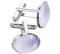 POPETPOP Boutons de Manchette de Chemise pour Mariage ou Partenariat Légers et Faciles à Utiliser en Métal Argenté Verre Transparent, Forme Golf Délicate pour Hommes et Femmes