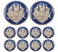 POPETPOP Boutons Métalliques Vintage à Coudre 10 Pièces 15Mm Bleu-Or pour Manteaux Trench-Coats et Costumes DIY Décoration Solide