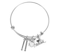 POPETPOP Bracelet de Batteur, Bracelets Tambour en Acier Inoxydable Argenté, Léger et Résistant à L’usure, Bijoux Musicaux pour Amateurs de Musique, Festivals et Événements Musicaux