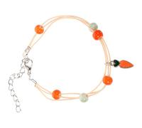 POPETPOP Bracelet en Corde Réglable pour Filles Chaîne de Poignet de Dessin Animé en Alliage Décoration Mignonne Orange Carotte Bijou Garçon et Filles Présent Mode pour Amies
