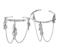 POPETPOP Bracelet Manchette Pour Femme Feuilles En Alliage Métallique Léger Brassard Décoratif Élégant Pour Occasions Spéciales Et Usage Quotidien