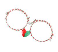 POPETPOP Bracelets Assortis pour Couples en Corde Tressée Grand Cœur Lot de 2 Pièces Unisexes pour Saint-Valentin et Noël Bijoux Amitié Solide et Élégants Présents Faits Main