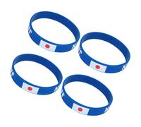 POPETPOP Bracelets en Silicone Bleu Drapeau National Imprimé, Lot de 4 Pièces, Souvenir D'événement Sportif, Taille Ajustable pour Hommes et Femmes Lors de Fêtes Sportives
